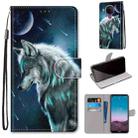 For Nokia 5.4 Coloured Drawing Cross Texture Horizontal Flip PU Leather Case with Holder & Card Slots & Wallet & Lanyard(Pensive Wolf) - 1