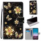 For Nokia 5.4 Coloured Drawing Cross Texture Horizontal Flip PU Leather Case with Holder & Card Slots & Wallet & Lanyard(Gold Diamond Butterfly) - 1