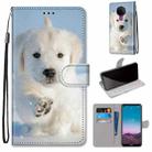For Nokia 5.4 Coloured Drawing Cross Texture Horizontal Flip PU Leather Case with Holder & Card Slots & Wallet & Lanyard(Snow Puppy) - 1