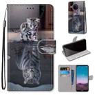 For Nokia 5.4 Coloured Drawing Cross Texture Horizontal Flip PU Leather Case with Holder & Card Slots & Wallet & Lanyard(Cat Becomes Tiger) - 1