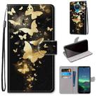 For Nokia 1.4 Coloured Drawing Cross Texture Horizontal Flip PU Leather Case with Holder & Card Slots & Wallet & Lanyard(Golden Butterfly Group) - 1