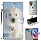 For Xiaomi Redmi K40 / K40 Pro / K40 Pro+ / Mi 11i / Poco F3 Coloured Drawing Cross Texture Horizontal Flip PU Leather Case with Holder & Card Slots & Wallet & Lanyard(Snow Puppy) - 1