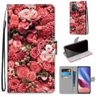 For Xiaomi Redmi K40 / K40 Pro / K40 Pro+ / Mi 11i / Poco F3 Coloured Drawing Cross Texture Horizontal Flip PU Leather Case with Holder & Card Slots & Wallet & Lanyard(Pink Rose Garden) - 1