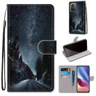 For Xiaomi Redmi K40 / K40 Pro / K40 Pro+ / Mi 11i / Poco F3 Coloured Drawing Cross Texture Horizontal Flip PU Leather Case with Holder & Card Slots & Wallet & Lanyard(Mountain Road Starry Sky) - 1