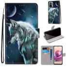 For Xiaomi Redmi Note 10 4G / Note 10s Coloured Drawing Cross Texture Horizontal Flip PU Leather Case with Holder & Card Slots & Wallet & Lanyard(Pensive Wolf) - 1