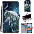 For Xiaomi Redmi Note 10 Pro Max / Note 10 Pro Coloured Drawing Cross Texture Horizontal Flip PU Leather Case with Holder & Card Slots & Wallet & Lanyard(Pensive Wolf) - 1