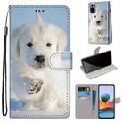 For Xiaomi Redmi Note 10 Pro Max / Note 10 Pro Coloured Drawing Cross Texture Horizontal Flip PU Leather Case with Holder & Card Slots & Wallet & Lanyard(Snow Puppy) - 1