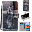 For Xiaomi Redmi Note 10 Pro Max / Note 10 Pro Coloured Drawing Cross Texture Horizontal Flip PU Leather Case with Holder & Card Slots & Wallet & Lanyard(Cat Becomes Tiger) - 1