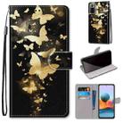 For Xiaomi Redmi Note 10 Pro Max / Note 10 Pro Coloured Drawing Cross Texture Horizontal Flip PU Leather Case with Holder & Card Slots & Wallet & Lanyard(Golden Butterfly Group) - 1