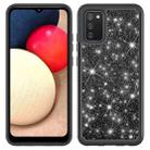 For Samsung Galaxy A02s (US Version) Glitter Powder Contrast Skin Shockproof Silicone + PC Protective Case(Black) - 2