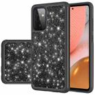 For Samsung Galaxy A72 5G / 4G Glitter Powder Contrast Skin Shockproof Silicone + PC Protective Case(Black) - 1