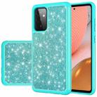For Samsung Galaxy A72 5G / 4G Glitter Powder Contrast Skin Shockproof Silicone + PC Protective Case(Green) - 1