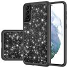 For Samsung Galaxy S21+ 5G Glitter Powder Contrast Skin Shockproof Silicone + PC Protective Case(Black) - 1