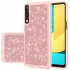 For LG Stylo 7 4G Glitter Powder Contrast Skin Shockproof Silicone + PC Protective Case(Rose Gold) - 1