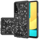 For LG Stylo 7 5G Glitter Powder Contrast Skin Shockproof Silicone + PC Protective Case(Black) - 1