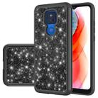 For Motorola Moto G Play (2021) Glitter Powder Contrast Skin Shockproof Silicone + PC Protective Case(Black) - 1