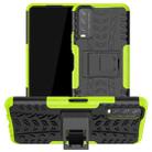 For vivo Y20 Tire Texture Shockproof TPU+PC Protective Case with Holder(Green) - 1