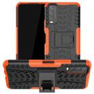 For vivo Y20 Tire Texture Shockproof TPU+PC Protective Case with Holder(Orange) - 1