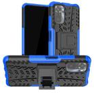 For Xiaomi Redmi Note 10 Tire Texture Shockproof TPU+PC Protective Case with Holder(Blue) - 1