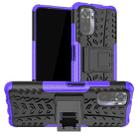 For Xiaomi Redmi Note 10 Tire Texture Shockproof TPU+PC Protective Case with Holder(Purple) - 1