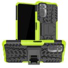 For Xiaomi Redmi Note 10 Tire Texture Shockproof TPU+PC Protective Case with Holder(Green) - 1