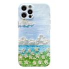 IMD Workmanship Oil Painting Protective Case For iPhone 12 Pro(White Cloud) - 1