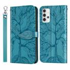 For Samsung Galaxy A32 5G Life of Tree Embossing Pattern Horizontal Flip Leather Case with Holder & Card Slot & Wallet & Photo Frame & Lanyard(Lake Blue) - 1