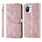For Xiaomi Mi 11 Life of Tree Embossing Pattern Horizontal Flip Leather Case with Holder & Card Slot & Wallet & Photo Frame & Lanyard(Rose Gold) - 1