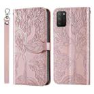 For Xiaomi Poco M3 Life of Tree Embossing Pattern Horizontal Flip Leather Case with Holder & Card Slot & Wallet & Photo Frame & Lanyard(Rose Gold) - 1