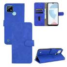 For OPPO Realme C21 Solid Color Skin Feel Magnetic Buckle Horizontal Flip Calf Texture PU Leather Case with Holder & Card Slots & Wallet(Blue) - 1