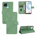 For OPPO Realme C21 Solid Color Skin Feel Magnetic Buckle Horizontal Flip Calf Texture PU Leather Case with Holder & Card Slots & Wallet(Green) - 1