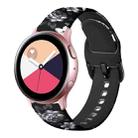 For Samsung Galaxy Watch 42mm Silicone Printing Watch Band(Grey Flowers) - 1