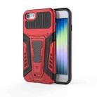 For iPhone SE 2022 / SE 2020 / 8 / 7 War Chariot Series Armor All-inclusive Shockproof PC + TPU Protective Case with Invisible Holder(Red) - 1