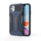 For iPhone 11 War Chariot Series Armor All-inclusive Shockproof PC + TPU Protective Case with Invisible Holder (Blue) - 1