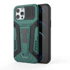 For iPhone 12 Pro Max War Chariot Series Armor All-inclusive Shockproof PC + TPU Protective Case with Invisible Holder(Green) - 1