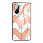 For Xiaomi Redmi K40 / K40 Pro / K40 Pro+ Marble Tempered Glass Back Cover TPU Border Case(HCBL-5) - 1