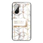 For Xiaomi Redmi K40 / K40 Pro / K40 Pro+ Marble Tempered Glass Back Cover TPU Border Case(HCBL-19) - 1