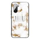 For Xiaomi Redmi K40 / K40 Pro / K40 Pro+ Marble Tempered Glass Back Cover TPU Border Case(HCBL-25) - 1