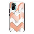 For Xiaomi Redmi Note 10 4G Marble Tempered Glass Back Cover TPU Border Case(HCBL-5) - 1