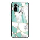 For Xiaomi Redmi Note 10 4G Marble Tempered Glass Back Cover TPU Border Case(HCBL-7) - 1