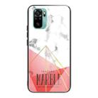 For Xiaomi Redmi Note 10 4G Marble Tempered Glass Back Cover TPU Border Case(HCBL-24) - 1