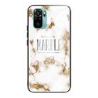 For Xiaomi Redmi Note 10 4G Marble Tempered Glass Back Cover TPU Border Case(HCBL-25) - 1