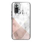 For Xiaomi Redmi Note 10 Pro / 10 Pro Max Marble Tempered Glass Back Cover TPU Border Case(HCBL-6) - 1