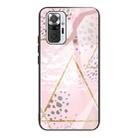 For Xiaomi Redmi Note 10 Pro / 10 Pro Max Marble Tempered Glass Back Cover TPU Border Case(HCBL-21) - 1