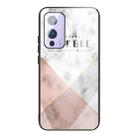 For OnePlus 9 Marble Tempered Glass Back Cover TPU Border Case(HCBL-6) - 1