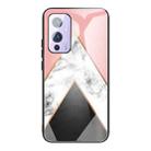 For OnePlus 9 Marble Tempered Glass Back Cover TPU Border Case(HCBL-11) - 1