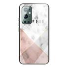 For OnePlus 9 Pro Marble Tempered Glass Back Cover TPU Border Case(HCBL-6) - 1
