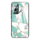 For OnePlus 9 Pro Marble Tempered Glass Back Cover TPU Border Case(HCBL-7) - 1