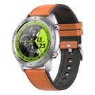 MX5 1.3 inch IPS Screen IP68 Waterproof Smart Watch, Support Bluetooth Call / Heart Rate Monitoring / Sleep Monitoring, Style: Leather Strap(Brown) - 1