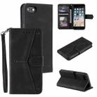 Stitching Calf Texture Horizontal Flip Leather Case with Holder & Card Slots & Wallet For iPhone 6 / 6s(Black) - 1